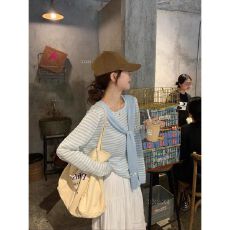 批发夏季新款韩系小众冰丝凉凉感小清新披肩两件套<b class='q'>针织衫</b>女