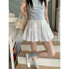 批发波点花苞裙半身裙女夏2026新款A字裙短裙高腰蓬蓬裙半裙伞裙裙子