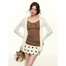 设计感小众复古波点印花半身裙辣妹百搭低腰防走光a字短裙裤女夏