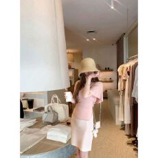 批发粉色<b class='q'>T</b><b class='q'>恤</b>女2026夏季系带收腰显瘦辣妹上衣