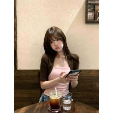 批发韩系假两件撞色坎肩抹胸上衣女夏季松弛感修身短袖<b class='q'>T</b><b class='q'>恤</b>