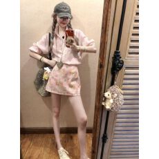 批发休闲<b class='q'>运动服</b>套装女夏季学生短袖短裙两件套