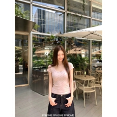 批发PPHOME自制~波点小记 韩系纯欲蝴蝶结U领夏T恤修身百搭短袖上衣<b class='q'>女</b>