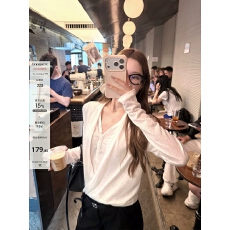 批发Yookson 慵懒纸片人 莱赛尔+棉+亚麻混纺轻柔贴肤假两件垂荡长袖T