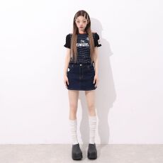 批发基础新品｜韩女氛围｜轻松甜酷穿搭 牛仔短裙（含内衬）