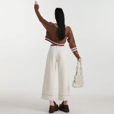 批发九分阔腿牛仔裤女2026秋冬新款丹宁蓝高腰宽松显瘦直筒<b class='q'>休闲</b>裤子