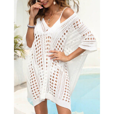 批发欧美性感V镂空针织开叉泳衣<b class='q'>罩衫</b><b class='q'>比基尼</b>罩裙沙滩裙外搭<b class='q'>罩衫</b>遮挡裙