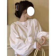 批发法式白色灯笼袖<b class='q'>衬衫</b>女早秋韩货洋气小衫高级感长袖上衣