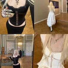 10/31 00:00 Rase le sol 蕾丝十字分割打底衫