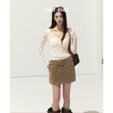 批发OAKMOO/V领修身蕾丝镂空针织衫打底衫女秋冬百搭保暖<b class='q'>长袖</b>内搭上衣