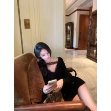 批发OKMASHOP 蕾丝绮梦 纯欲v领<b class='q'>针织衫</b>女冬季内搭<b class='q'>打底衫</b>修身性感上衣