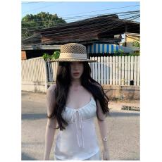 批发sheepland白雾粉梦 缎面抽绳褶皱挂脖吊带背心女春夏显瘦无袖<b class='q'>上衣</b>