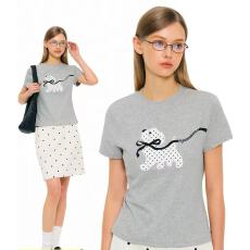 批发MYSAMESAME 波点小狗蝴蝶结重工刺绣短袖<b class='q'>T</b><b class='q'>恤</b>男女正肩显瘦圆领百搭