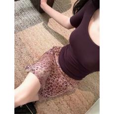 批发Laareetoo 天丝羊毛大U领<b class='q'>中袖</b>T恤女夏季百搭高弹针织上衣修身显瘦