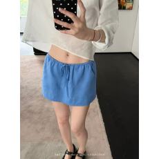 批发宁司 天丝亚麻低腰直筒半身裙女夏季韩系休闲百搭显瘦a字短款裙子