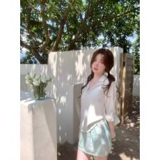 批发PtonUmi长期主义 亚麻莱赛尔上衣可防晒薄款长袖<b class='q'>衬衫</b>女夏宽松T恤