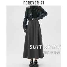 批发原版面料1比1做工-灰色休闲半身裙女<b class='q'>春</b>秋冬高腰显瘦a字百褶中长裙