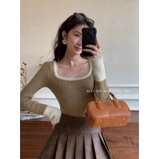 批发天猫抖音品质拼色修身短款马海毛秋冬毛衣小香赫本内搭针织衫