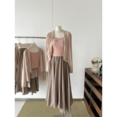 批发温柔复工风防晒空调衫<b class='q'>棉麻</b>半身<b class='q'>裙</b>三件套女2026春新中式禅意套装