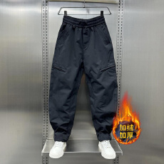 批发2025秋<b class='q'>冬</b>拉链弯刀工装裤男美式宽松直筒哈伦裤户外百搭休闲小脚裤