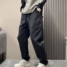 批发新款2025美式户外拉链弯刀休闲裤男士哈伦休闲工装裤宽松直筒百搭