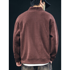 批发高端重磅厚款立领半拉链男卫衣春秋新款简约<b class='q'>潮</b>牌大码休闲秋冬上衣