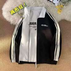 批发两面穿夹克外套女<b class='q'>秋</b>冬新款羊羔绒棉服潮牌宽松学生立领情侣棒球服