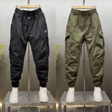批发<b class='q'>潮</b>牌痞帅宽松休闲口袋工装裤2026新款百搭哈伦户外束脚裤九分