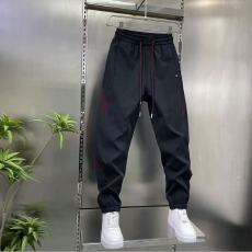 批发新款纯色高档宽松秋<b class='q'>冬</b>2026男士束脚休闲裤百搭条纹拼接长裤运动裤