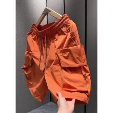 批发薄款<b class='q'>男士</b>工装短裤潮流口袋夏季新款速干五分裤宽松运动休闲沙滩裤