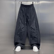 2026夏季薄款男士户外速干休闲裤潮流痞帅百搭宽松直筒阔腿拖地裤