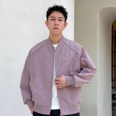 批发2026新款休闲风春秋款棒球领外套情侣款立领夹克宽松潮流<b class='q'>男装</b>上衣