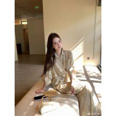 批发花花媛 了了晴空~老钱静奢宽松长袖<b class='q'>衬衫</b>蕾丝提花半裙女夏防晒套装