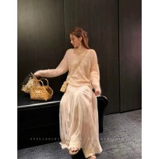SG/杨依姗 FW光影流转 手工珠片羊毛马海毛针织衫毛衣女早秋新款