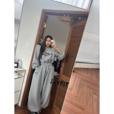 批发有货 加厚抓绒刺绣泡泡袖卫衣<b class='q'>套装</b>