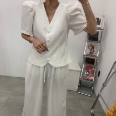 批发有货 新款显瘦V领单排扣<b class='q'>西服</b>上衣+<b class='q'>休闲</b>长裤套装女