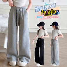 批发女童微喇运动裤秋装2025新款儿童阔腿裤大童女装春秋款裤子初中生