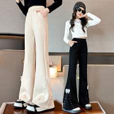 批发女童裤子时尚秋装2025新款<b class='q'>儿童</b>春秋喇叭裤百搭休闲时尚长裤童装潮