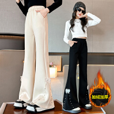 批发女童裤子时尚秋装2025新款<b class='q'>儿童</b>秋冬喇叭裤百搭休闲时尚长裤童装潮