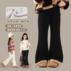 批发休闲加厚儿<b class='q'>童</b>加绒<b class='q'>女</b><b class='q'>童</b><b class='q'>裤子</b>宝宝百搭喇叭裤条<b class='q'>绒</b>新款秋冬外穿裤