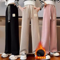 批发2025新款灯芯绒<b class='q'>女</b><b class='q'>童</b>加厚阔腿裤春秋季<b class='q'>童装</b>儿童潮百搭休闲宽松长裤