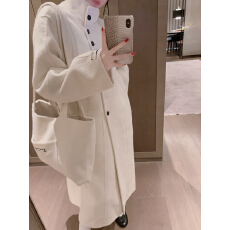 批发2025冬季新款设计感<b class='q'>双面</b><b class='q'>羊绒</b><b class='q'>大衣</b>女韩系长款立领羊毛呢外套女配包