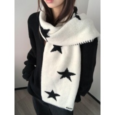 实拍  星星控 日系小众设计星星围巾保暖围脖