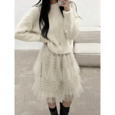 实拍 浪漫网纱蛋糕裙层层裙