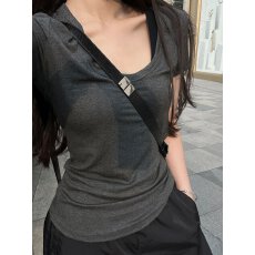 批发基础款纯色正肩U领短袖t恤女2026夏季新款弹力显瘦内搭<b class='q'>打底衫</b>上衣