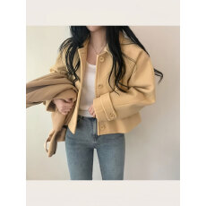 批发小个子毛呢外套女chic法式温柔显白翻领单排扣<b class='q'>宽松</b>设计感别致上衣