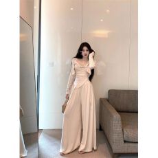 批发新款防晒<b class='q'>大码</b>慵懒休闲套装不规则吊带<b class='q'>开衫</b>高腰拖地裤显气质三件套