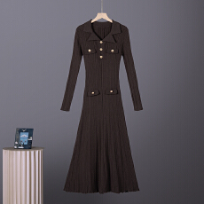 批发速卖通wish冬季新款<b class='q'>喇叭袖</b><b class='q'>连衣裙</b>女时尚性感辣妹发腰气质鱼尾裙女