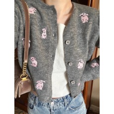 批发刺绣毛衣外套女早春秋季2025新爆款<b class='q'>女装</b>减龄漂亮短款上衣针织开衫