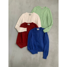 批发温柔休闲风针织开衫<b class='q'>女长袖</b>手工花朵刺绣纽扣毛衣<b class='q'>外套</b>穿搭圆领上衣